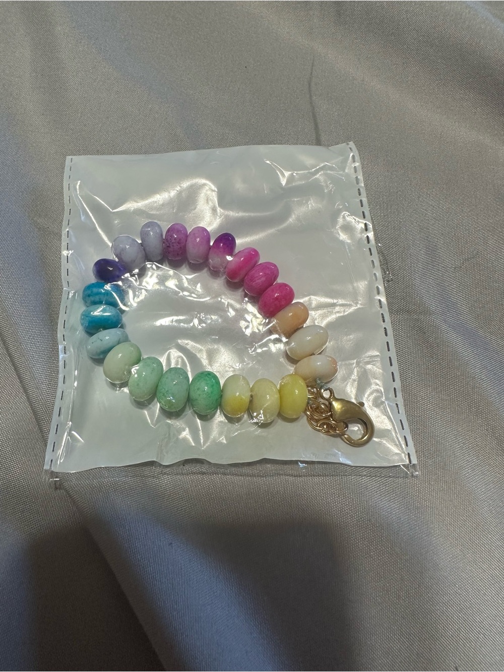 Pastel Rainbow Bead Charm Bracelet - Multicolor